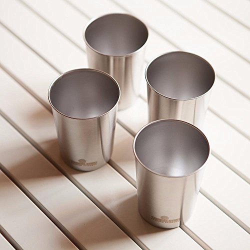 Stainless Steel Pint Cup | Stacking & Reusable Drinking Set for Hot & Cold Drinks | Anti Scratch, Non Slip, Non Fade