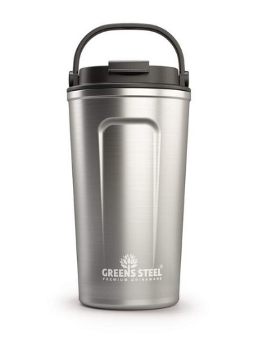 Reusable Coffee Cup with Lid and Handle - Stainless Steel Insulated Coffee Mug for Hot & Cold Drinks - 12oz & 16oz